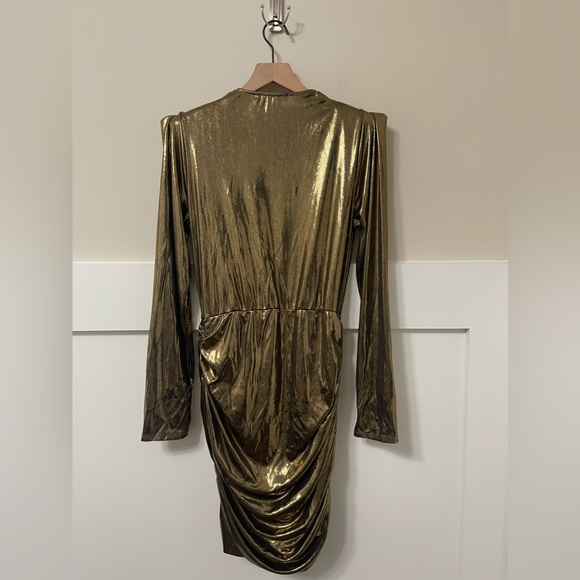Cameo Vintage Metallic Shiny Gold Bodycon Party Holiday Date Dress Size Large - Picture 6 of 7